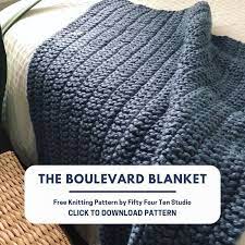 Looking for free knit patterns? Free Blanket Knitting Pattern For Super Bulky Yarn The Boulevard Blanket Fifty Four Ten Studio