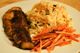 Pan Fried Pollock Seared Carrots Julienne Spicy Rice With Red Wine Reduction Home Sweet Sweden Pollock Fish Recipes Fish Dinner Recipes Asian Fish Recipes