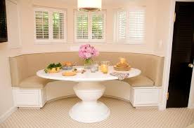 Adding banquette seating to your kitchen is one of the best ways to add an architectural feature to your home as well as maximize floor space in your kitchen while adding ample seating. Curved Dining Banquette Design Ideas