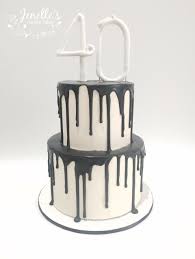 Black And White Drip Cake For Men Black And White Drip Cake By Jenelle S Custom Cakes Drip Cakes Cake 70th Birthday Cake