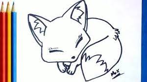 Draw a wide u shaped line beneath the circle, and connect it to the circle using short curved lines connected in jagged points. How To Draw A Fox Step By Step Cute So Easy Tutorial Youtube