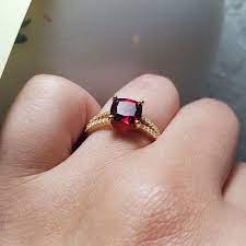 Garnet Engagement Ring Set Split Shank Cz Diamond Wedding Band Etsy Bridal Ring Sets Yellow Gold Garnet Engagement Ring Opal Wedding Band