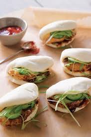 Tender Meat Often Pork Though Here It S Chicken Sweet Garlicky Hoisin Sauce Cooling Cucumber An Chicken Buns Asian Recipes Easy Roasted Chicken Recipe