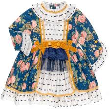 Descubre los pantalones estampados en asos. Dolce Petit Vestido Nina Estampado Floral Volantes Plumeti Marino Missbaby
