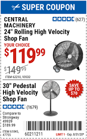Central Machinery 30 In Pedestal High Velocity Shop Fan For 119 99 Harbor Freight Tools Shop Fans Harbor Freight Coupon