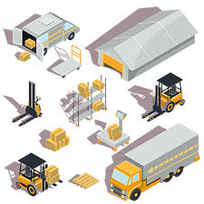 Vector Logistic And Delivery Isometric Icons Cargo Warehouse Freight Png And Vector With Transparent Background For Free Download Desain Grafik Militer