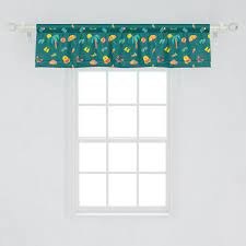 Hardware for your window covers if you're looking for something that's easy to hang and has a casual look, consider the tab top valances. Ambesonne Summer Window Valance Summer Season Exotic Holiday With Beach Umbrellas And Palm Tree On Teal Backdrop Curtain Valance For Kitchen Bedroom Decor With Rod Pocket 54 X 12 Multicolor Walmart Com