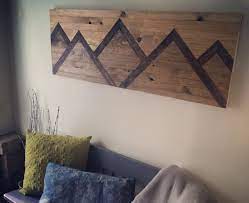 Wood Wall Art Mountain Range Diy Wall Art Pallet Wall Art Wood Wall Art