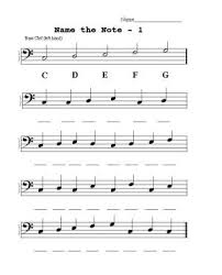 Bass Clef Worksheets The Notes Big Note Worksheet For Kids Big Note Music Basics Learning Music Notes Music Theory Worksheets