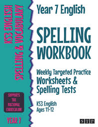 year 7 english spelling workbook weekly targeted practice worksheets spelling tests ks3 english ages 11 12 stp books 9781912956357 amazon com books