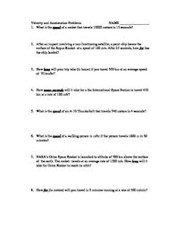 Cookies are only used in the browser to improve user experience. Speed Velocity And Acceleration Problems Practice Worksheets Teaching Resources Tpt