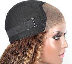 ISEE Hair Highlight Blonde Wear and Go Glueless Deep Wave Wig Human Hair  Pre Plucked No Glue Pre cut HD Lace Front Wigs Human Hair Natural Hairline  for Women 180% Density 24 Inch : Beauty & Personal Care