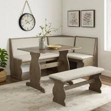 A bench against a wall with a small table makes a booth as cozy as the one at your favorite local eatery. Dining Room Sets Kitchen Dining Room Furniture The Home Depot