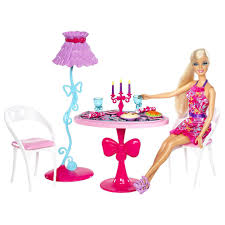 Barbie Doll With Furniture Glam Dining Room Barbie Playsets Barbie Toys Barbie Furniture