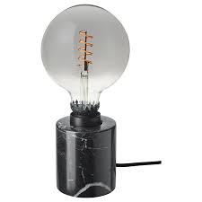 Markfrost Globe Marble Black Table Lamp With Light Bulb Ikea Lamp Light Bulb Lamp Bases