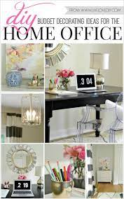 Diy Budget Decorating Ideas For The Home Office Love The Striped Curtains And Gold Leaf Art Diy Office Decor Home Office Decor Decorating On A Budget