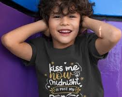 New Year's Toddler Tee, Funny Toddler Clothes, Kiss Me Now My Bedtime is  Before Midnight Toddler Shirt, New Year's Toddler Tshirt Gift