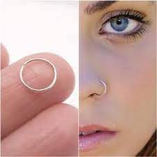 Simple Small Nose Stud Ring Nose Hoop Cartilage Hoop Ring Nose Ring Silver Hoop Custom Sizes 22 Gauge 6mm 8mm 10mm Fake Nose Rings Nose Rings Hoop Nose Piercing Hoop