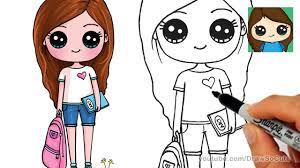 How To Draw Cute School Girl Easy - Youtube