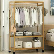 Maybe you would like to learn more about one of these? 3 Tier Clothes Rack Heavy Duty Wood Garment Shelves Rolling Wheels Side Hooks Au Ebay