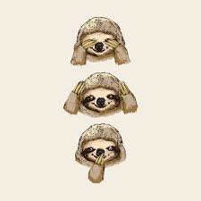 No Evil Sloth Sloth Art Sloth Tattoo Sloth Drawing