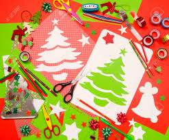 Download Arts And Craft Supplies For Christmas Red And Green Color Paper Stock Photo Picture And Royalty Free Image Image 50240149 PSD Mockup Templates