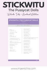 Easy 17 Key Kalimba Tabs Stickwitu By The Pussycat Dolls Numbered Notation The Pussycat Song Notes Pussycat Dolls