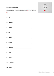 How to practice the exercises. Phonetic Exercise A English Esl Worksheets For Distance Learning And Physical Classrooms