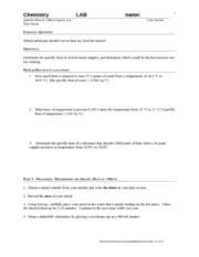Beyond labz physics answer key. Specific Heat Of A Metal Lab Worksheet Answers
