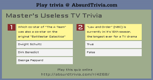 Nov 23, 2019 · battlestar galactica is one of the best if not the best space opera ever created. Master S Useless Tv Trivia