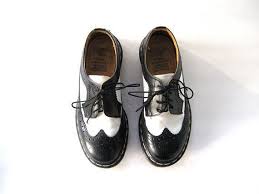 Black And White Wingtip Doc Martens Vintage Black And White Leather Oxfords Doc Martens Lace Up Shoes Leather Oxfords Lace Up Shoes Shoes