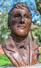 A bust of Robert Gourlay by Adrienne Alison in St James Park, Toronto...