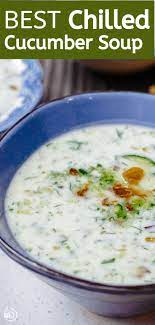 Best Ever Chilled Cucumber Soup Prepared Persian Style With Yogurt Fresh Herbs And Toasted Walnuts So Easy You Don Vegetarian Recipes Recipes Soup Recipes