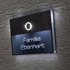 edelstahl turklingel mit led drucktaster beleuchtung gravur in anthrazit ebay klingelschild turklingel edelstahl turklingeln