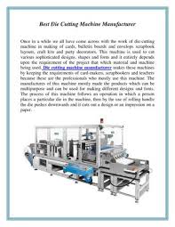 Create amazing design projects in 2021 thanks to wowpencils product reviews. Best Die Cutting Machine Manufacturer By Friendsenggcorp Issuu