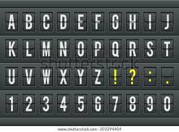 Therefore, 2, 1, q, f, m, p, and 10 are examples of alphanumeric characters. Airport Arrival Table Alphabet Characters Numbers Stock Vector Royalty Free 203294404