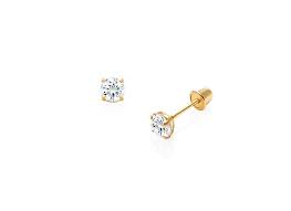 April Birthstone Baby Children S Earrings 4mm Cz Screw Back 14k Gold Childrens Earrings Tiny Stud Earrings Baby Earrings