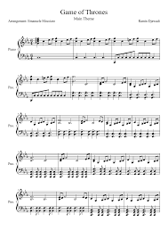 Roxana belibou at sheet music plus. Game Of Thrones Main Theme Piano Solo Sheet Music Game Of Thrones Music