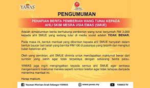 Lahir dan sedang menetap di negeri selangor; Yawas Nafi Beri Wang Tunai Rm3 000 Kepada Ahli Smue
