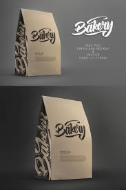 Free Paper Bag Mockup Bakery Lettering Bag Mockup Free Paper Packaging Mockup