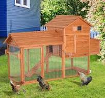 Pawhut Chicken Coop Hen House w Run and Wheels 83” Wooden ...