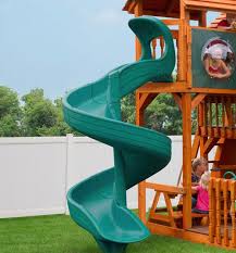 Your kids will love these ideas!! 7 Ft Super Open Spiral Slide Green In 2020 Backyard Playset Playset Slides Playground Slide