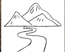 Kolay dağ çizimi resmi