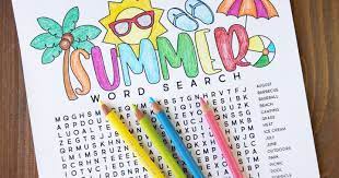 Make your world more colorful with printable coloring pages from crayola. Free Printable Summer Word Search Coloring Page Artsy Fartsy Mama