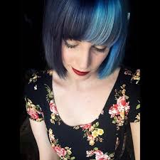 Split Hair Dye Black And Dark Blue Instagram Insta Glam The Split Hair Trend Split Hair Hair Tint Hair Color