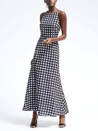 Gingham Maxi Dress Black And White Fashion Gingham Dress Simple Outfits