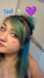 got really sick of the way the blue was fading sooooo...  #hairtransformation #tealtopurple #purplehair