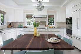 The style, design, orientation, materials and color combinations can vary. Dining Table Next To Kitchen Island Design Ideas