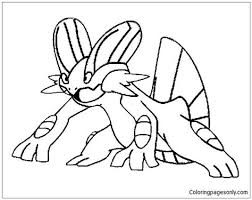 Collection of mudkip coloring pages (46). Swampert Coloring Page Shefalitayal