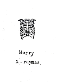Merry X Raymas Card Skeleton Anatomy Science X Ray Atheist Medical Humor Gothic Holiday Seasons Greetings Christmas Medische Grappen Medische Humor Werk Humor